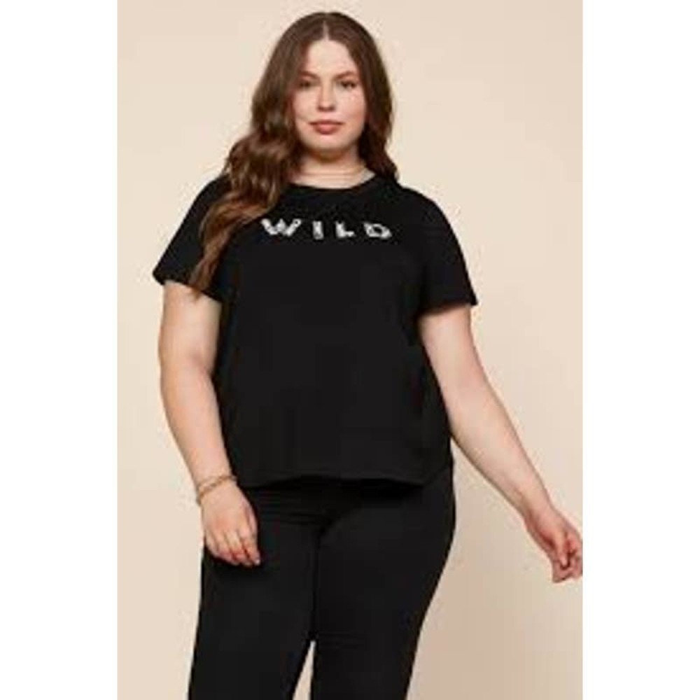 Skies Are Blue Wild Crew Neck Short Sleeves Tee SALE